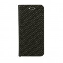 Diárové púzdro LUNA CARBON čierne pre Samsung Galaxy A03s