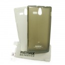 Silikónové gelové púzdro pre Sony Ericsson Xperia U + screen protector, Remax grey