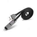 Univerzálny USB Dátový kábel 2in1, MyMax Fashion, čierny